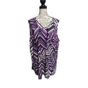 AnyWear by Catherines Plus Purple Crisscross Sleeveless Tunic 2X Whimsygoth